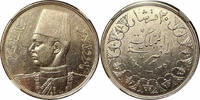 Egypt AH1358 (1939) 20 Piastre Silver Coin, Farouk I, NGC AU -