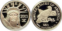   2003 American Eagle Platinum Coin 1/2 oz $50 Proof Coin  1648,78 EUR  + 49,12 EUR frais d'envoi