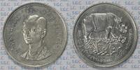 Thailand 50 Baht (Ag .500) with rhinoceros -