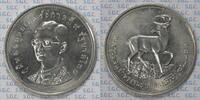 Thailand 100 Baht (Ag .500) with Brown-antlered deer -
