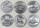 DDR Lot 6 x 5 Mark Frauenkirche, Neues Palais, Nokolaiv., Alexanderpl., Saxonia u. Rostock -