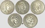 3 Mark 1908-1912 Kaiserreich Preussen Kaiser Wilhelm II. - komplett Satz vz bis vz+