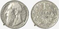 Belgien 1 Frank 1909 K&ouml;nig Leopold II. ss+ 18,00 EUR  + 10,00 EUR frais d'envoi