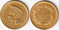 USA, Indian Head, 3 Dollars, 1854, sehr schön-vorzüglich,