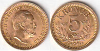 Schweden , 5 Kronen, König Oskar II.,1872-1907, -