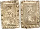 Japan 1 Bu (Ichibu) o. J. Iyeoshi 1837-1853, Shogunat, Tempo-Ära. -