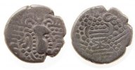 Indien IPS Drachme Ag Sassasinen, Saurashtra u. Gujarat, stil.Büste / stil. Feueraltar -