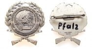 Schützen nach 1945 Abzeichen -- Rülzheim (Pfalz) - auf den Schützenhausneubau, ca. 52 x 56 MM -