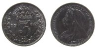 GB Großbritannien ab 1708 3 Pence Ag Victoria, Seaby 3942, Patina -