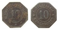 Jetons & Notgeld 10 Kleingeldersatzmarke Eisen Acetonfabrik Burghausen, ca. 20,6 MM, Rostmarken -