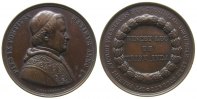 Vatikan Medaille 1846 Bronze Pius IX (1846-78) - auf seine Wahl, Brustbild nach rechts / Mehrzeiler im Kranz, v. P. Girometti, ca. 57,2 MM, klein...