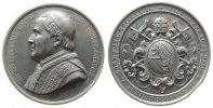Vatikan Medaille 1877 Zinn Pius IX (1846-78) - auf sein 50jähriges Bischofsjubiläum, Brustbild nach rechts / Wappen, v. Langmann, ca. 60,4 MM, zw...
