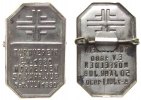 Sport Abzeichen Messing Mörfelden - 50.jähriges Jubiläum des Turnvereins, 20,8 x 33 MM, defekte Nadel -