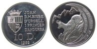 Andorra 10 Deniers Ag Pyrenäengemse, minimal fleckig -