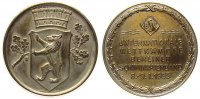 Sport Medaille Bronze versilbert Berliner Schwimmerband - auf die Internationalen Wettkämpfe, Wappen / Mehrzeiler, v. Schmidt - Berlin, ca. 50 -