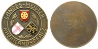 Schützen nach 1945 Teilnahmermedaille Messing teilemailliert Rheinland - Pfalz - Landes-Meister 1994 (Gravur), ca. 50 MM -