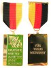 Schützen nach 1945 Teilnehmermedaille am Band -- Deutsche Meisterschaften - Sportschießen, für treue Mitarbeit, ca. 31 x 49 MM -