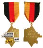 Schützen nach 1945 Teilnehmerplakette am Band -- Deutsche Meisterschaft 1996, für treue Mitarbeit, ca. 37,5 x 43 MM -