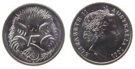 Australien 5 Cents 2001 KN Igel, Schön 467 SPL