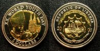 Liberia 5 Dollar Bi-Met Weltjugendtag Köln, Benedikt XVI -