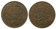 Luxemburg 10 Centimes Br Willem III, mit Punkt -