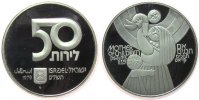 Israel 50 Lirot Ag 31.Jahrestag Unabhängkeit, Mutter mit Kind, zaponiert -