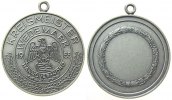 Schützen nach 1945 tragbare Medaille Bronze versilbert Hannover (Nord) - Kreismeister Wedemark, Adler mit Zielscheibe / leeres Gravurfeld, ca. 40 MM -