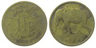 Belgisch Kongo 1 Franc Me Elefant, fleckig - spotted -