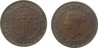 Ceylon 1 Cent Ku Victoria, Belag -