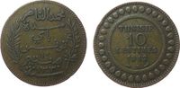 Tunesien Franz. 10 Centimes Br Mohamed El-Naceur, Bey (1906-1922),Gad.69, Randstöße -