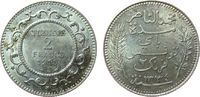 Tunesien Franz. 2 Francs Ag Mohamed El-Naceur, Bey (1906-1922) -