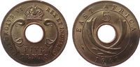 Ost Afrika 5 Cents Br Georg VI, SA, etwas fleckig -