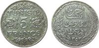 Tunesien Franz. 5 Francs Ag Ahmed, Bey (1929-1942), AH1353 -