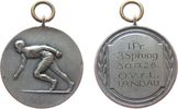 Sport tragbare Medaille Bronze versilbert Landau - 1. Preis 3-Sprung O.V.F.L, Sprinter / Gravur, ca. 33,5 MM -