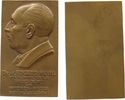 Personen Plakette Bronze Heinl Eduard (1880-1957), Bundesminister und Präsident der Wiener Messe, Büste nach links über Mehrzeiler, v. Oakar Thied -