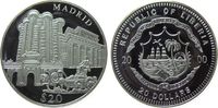 Liberia 20 Dollars Ag Madrid (Spanien), etwas fleckig, feine Handlingsmarken -
