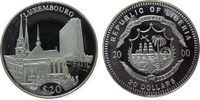 Liberia 20 Dollars Ag Luxembourg, Kathedrale unserer lieben Frau etc., etwas fleckig, feine Handlingsmarken -