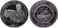 Liberia 20 Dollars Ag Weltwirtschaftskrise von 1929, etwas fleckig, feine Handlingsmarken -
