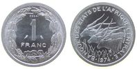 Zentral Afrik. Staaten 1 Franc Al Elenantilopen, Essai, 1550 Ex. -