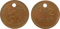 Jetons & Notgeld Biermarke Kupfer Heilmannseder Löwenbräukeller (München) - œ Liter, runde Lochung, ca. 23 MM -