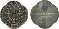 Sport Abzeichen tragbar Weismetall München, auf das 13. Turnfest in München, Deschler u. Sohn, 23,5 x 23 MM, entfernte Nadel -