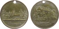Städte Jeton Bronze Nürnberg, Stadtansicht / Königliche Burg, ca. 27,5 MM, gelocht, Reste Versilberung -