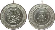 Musik tragbare Bronzemedaille Bronze versilbert Weisenau Gesangsverein Liedertafel - auf das 25jährige Jubiläum, Mainz, Laute auf Sockel / Wappen, ca. 45 MM -
