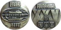 Polen Medaille Bronze versilbert Polnische Ozeanlinie - auf den 25. Jahrestag, zwei Frachtschiffe auf Globus / XXV zwischen Mehrzeiler und 3 Wa -