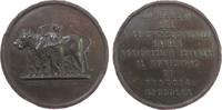 Italien Medaille Bronze Pistoia - auf den 1. Allgemeinen Kongress der Landwirte, weibliche Gestalt mit Sichel und Ährengarbe vor Ochsengespann mi -