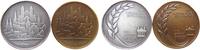 Sport Medaille Bronze + Bronze versilbert Speyer - für besondere sportliche Leistungen, Silhouette der Stadt / Lorbeerzweig, Laufbahnen und Dom -