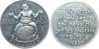 Weimarer Republik Medaille Aluminium Dresden - auf die Wucherer, fetter, nackter Mann sitzt auf einer Getreidegarbe, von Hörnlein, ca. 38 MM, feine Kratzer -