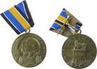 vor 1914 tragbare Medaille Messing Friedrich August Herzog zu Nassau, auf die 100-Jahrfeier des I. Nassauischen Infanterie Regiments No. 87, Brustbild des -
