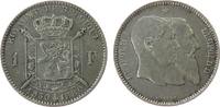 Belgien 1 Franc Ag Leopold II, 50 Jahre Staatsgründung -