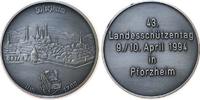 Schützen nach 1945 Medaille WM Pforzheim - 43. Landesschützentag, Stadtansicht / Mehrzeiler, ca. 40,5 MM -